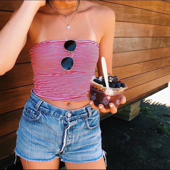 Brandy Melville Tops - NWT Red Striped Jenny Tube Top